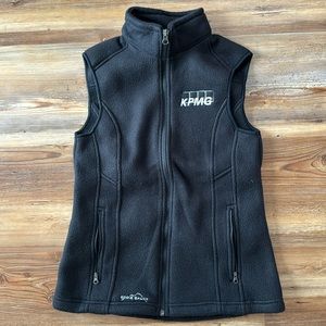 Women’s Size Small Eddie Bauer fleece vest with KPMG logo embroidery